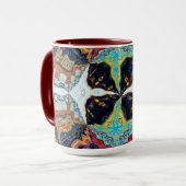 Tasse der abstrakten Schwarzen Blume (Vorderseite Links)
