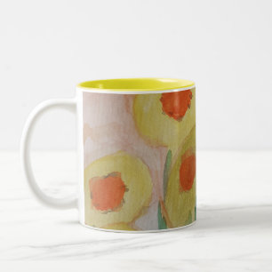 Tasse der abstrakten Sonnenblumen