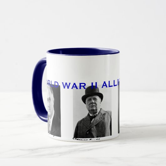Tasse der alliierten Führer des Zweiten Weltkriegs (Vorderseite Links)
