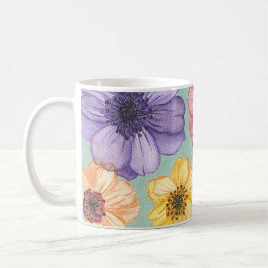 Tasse der Aquarell-Blume (Links)