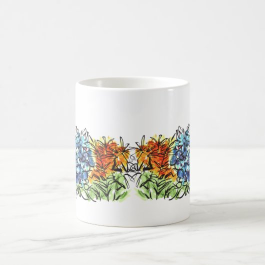 Tasse der Aquarell-Wildblumen (Mittel)
