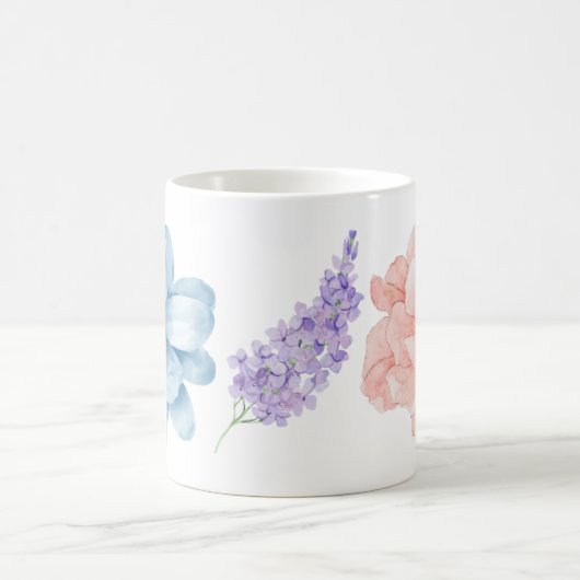 Tasse der Aquarellfarben-Blume (Mittel)