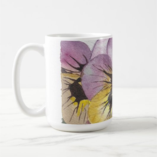 Tasse der Aquarellfarben-Blume (Links)