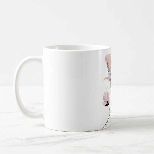Tasse der Aquarellfarben-Blume (Links)