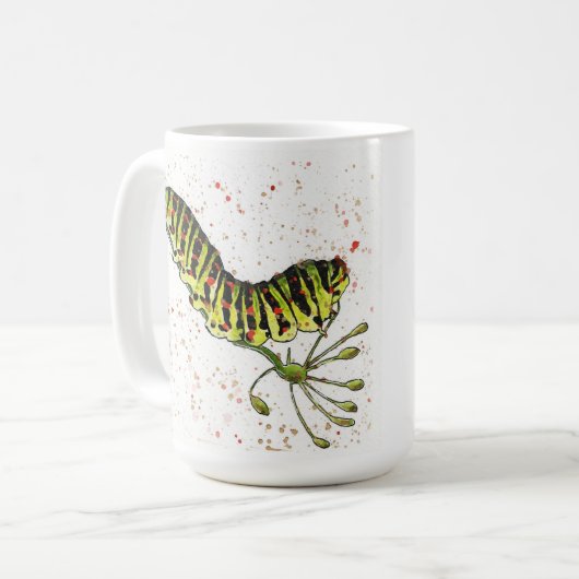 Tasse der Aquarellfarben-Raupe (Vorderseite Links)