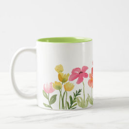 Tasse der Aquarellfarben-Wildblume