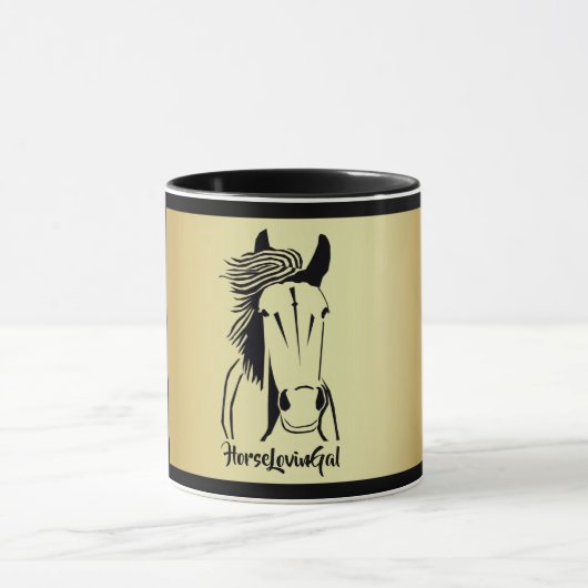 Tasse der Artistischen Schwarz/Gold Horse Lovin (Zentrum)