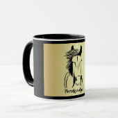 Tasse der Artistischen Schwarz/Gold Horse Lovin (Vorderseite Links)