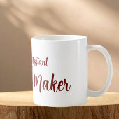 Tasse der Assistenzkraft für die Affirmation
