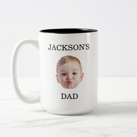Tasse der BabyGesicht, individuelles Foto für Kind (Links)