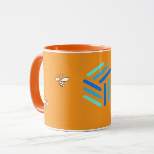 Tasse der Bienenzüchter in nostalgischer Orange (Vorderseite Links)