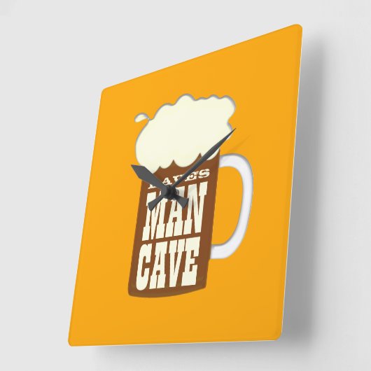 Tasse der Bier-Mann-Höhle Quadratische Wanduhr (Winkel)