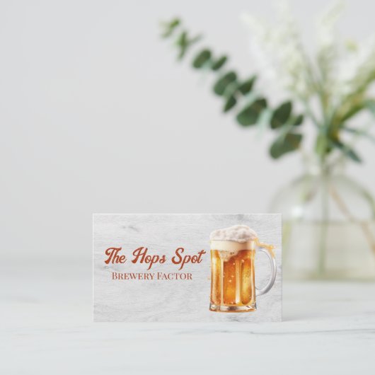 Tasse der Bierschäumung | Holzkörner Visitenkarte (Stehend Vorderseite)