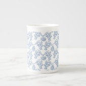 Tasse der Blauen Ethnic Floral Print Knochen-China (Vorderseite)