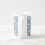Tasse der Blauen Ethnic Floral Print Knochen-China (Rückseite)