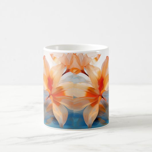 Tasse der blauen und orangen Blume (Mittel)