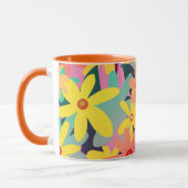 Tasse der Blume Gelb, Rosa und Orange (Links)