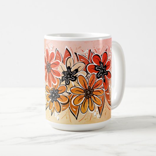 Tasse der Blume im Herbst (VorderseiteRechts)