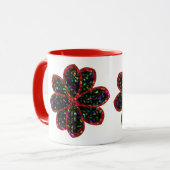 Tasse der Blume in Schwarz und Rot (Vorderseite Links)