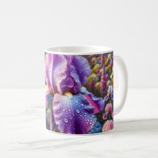 Tasse der Blume mit einer Blume der Lavendelinie (VorderseiteRechts)