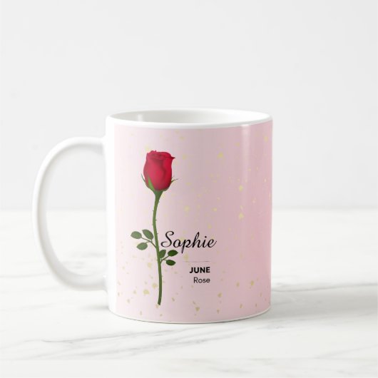 Tasse der Blume personalisiert im Juni (Links)