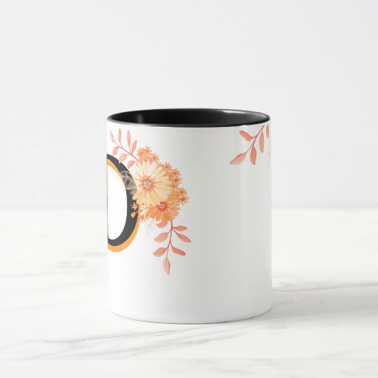 Tasse der Blumenmonogramme - eleganter Letter-D-Ka (Zentrum)