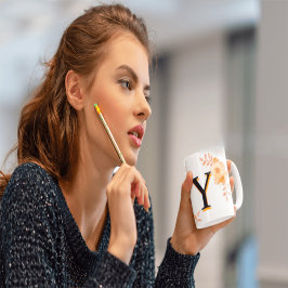 Tasse der Blumenmonogramme - Eleganter Letter Y-wr