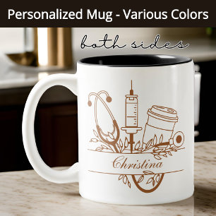 Tasse der Blumenpfropfen, Geschenk für den Hausarz