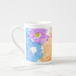 Tasse der China des mehrfarbigen Blumenknochens