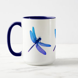 Tasse der Combo-Tasse für lila und blaue Libelle