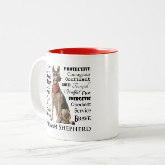 Tasse der deutschen Schäfercharaktere (Vorderseite Links)