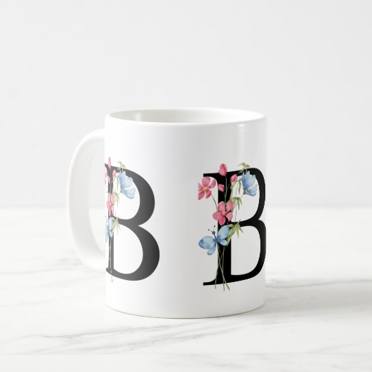 Tasse der ersten Floral Monogramm B (Vorderseite Links)