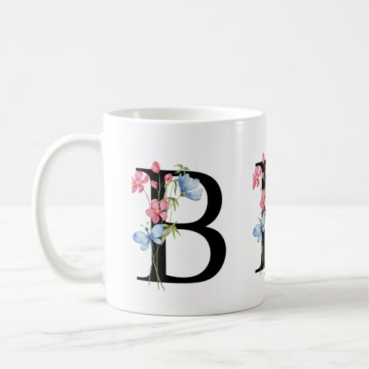 Tasse der ersten Floral Monogramm B (Links)
