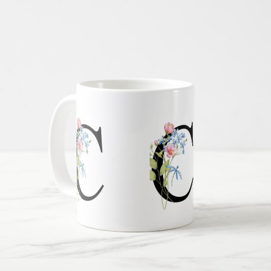 Tasse der ersten Floral Monogramm C (Vorderseite Links)