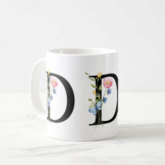 Tasse der ersten Floral Monogramm D (Vorderseite Links)