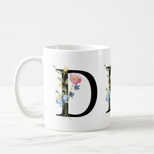 Tasse der ersten Floral Monogramm D (Links)