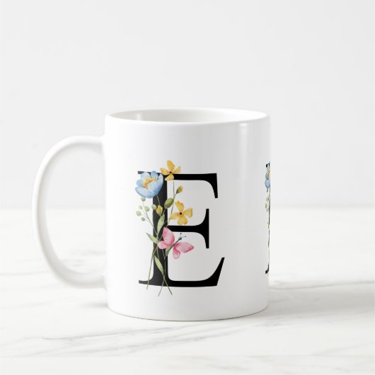 Tasse der ersten Floral Monogramm E (Links)