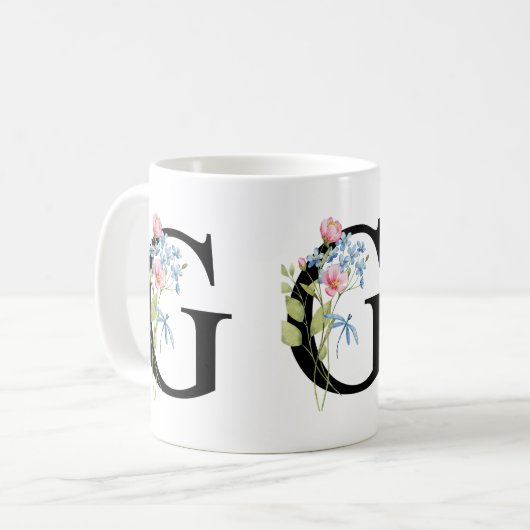Tasse der ersten Floral Monogramm G (Vorderseite Links)