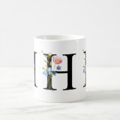 Tasse der ersten Floral Monogramm H (Mittel)