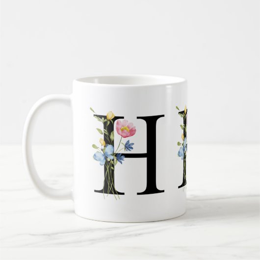 Tasse der ersten Floral Monogramm H (Links)