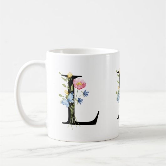 Tasse der ersten Floral Monogramm L (Links)