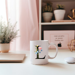 Tasse der ersten Floral Monogramm L