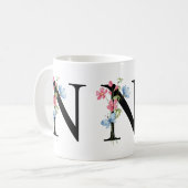Tasse der ersten Floral Monogramm N (Vorderseite Links)