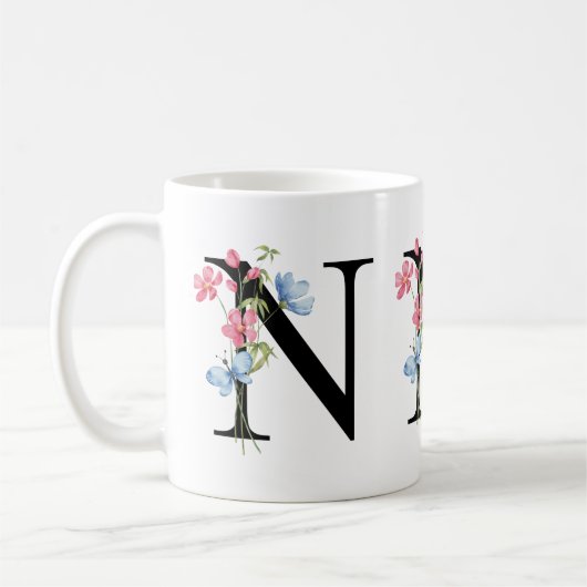 Tasse der ersten Floral Monogramm N (Links)