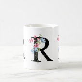 Tasse der ersten Floral Monogramm R (Mittel)