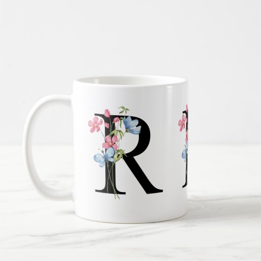Tasse der ersten Floral Monogramm R (Links)