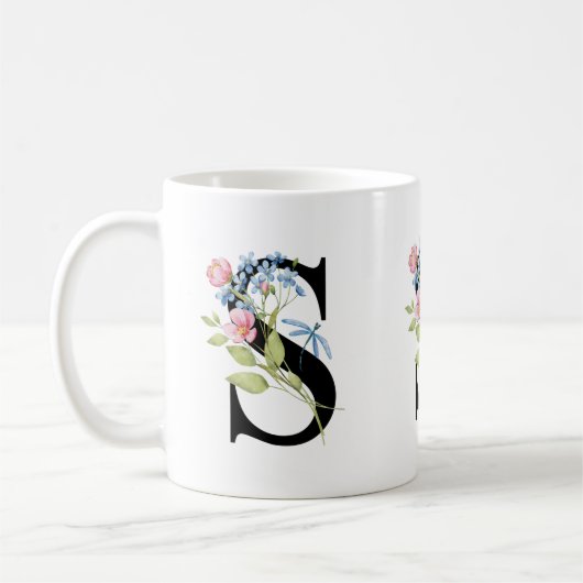 Tasse der ersten Floral Monogramm S (Links)