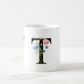 Tasse der ersten Floral Monogramm T (Mittel)