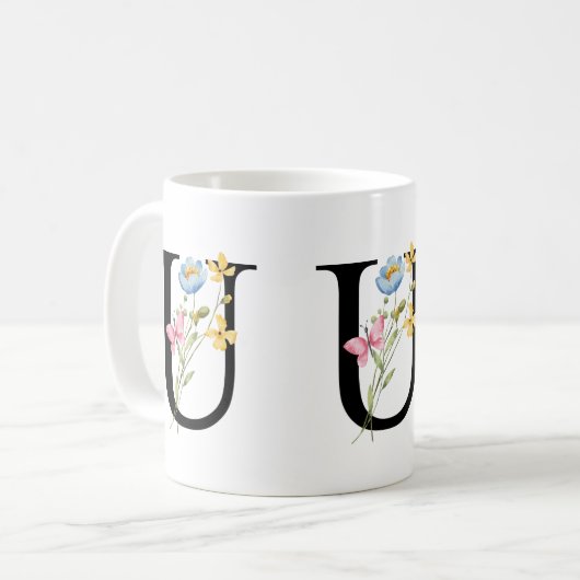 Tasse der ersten Floral Monogramm U (Vorderseite Links)