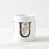 Tasse der ersten Floral Monogramm U (Mittel)